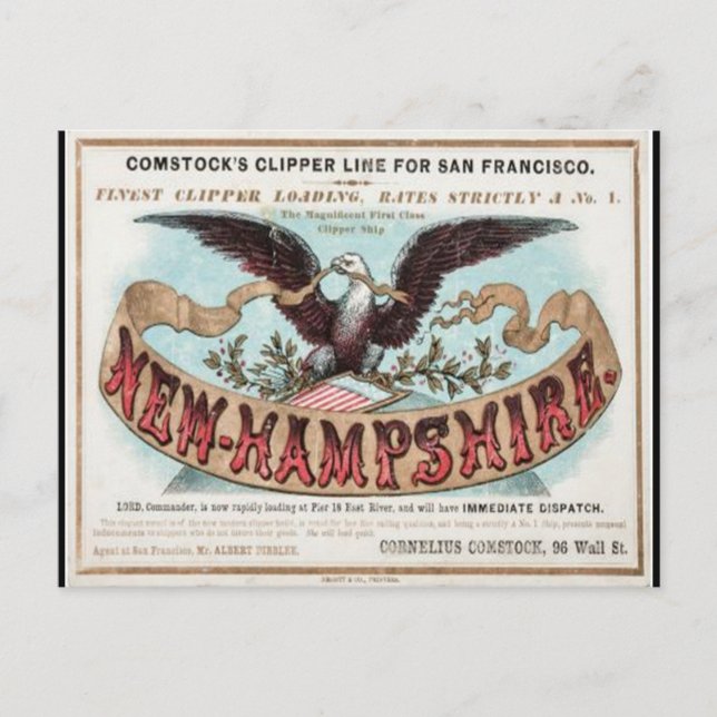 New Hampshire Clipper Sailing Postkarte (Vorderseite)