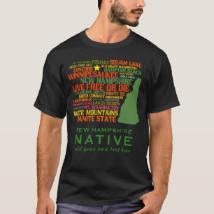 New Hampshire Eingeboren-lebhaftfreies oder die T-Shirt