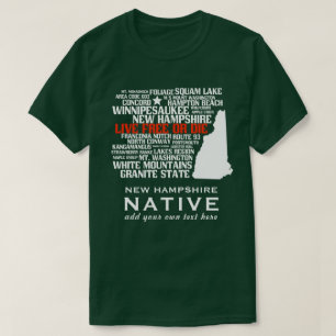 New Hampshire Eingeboren-lebhaftfreies oder die T-Shirt