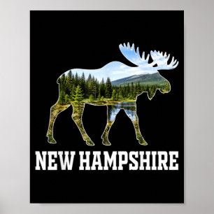 New Hampshire Elch-Wildnis-Wald-Natur-Szene Poster