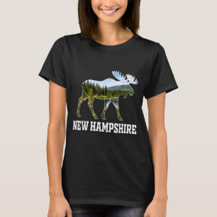New Hampshire Elch-Wildnis-Wald-Natur-Szene T-Shirt