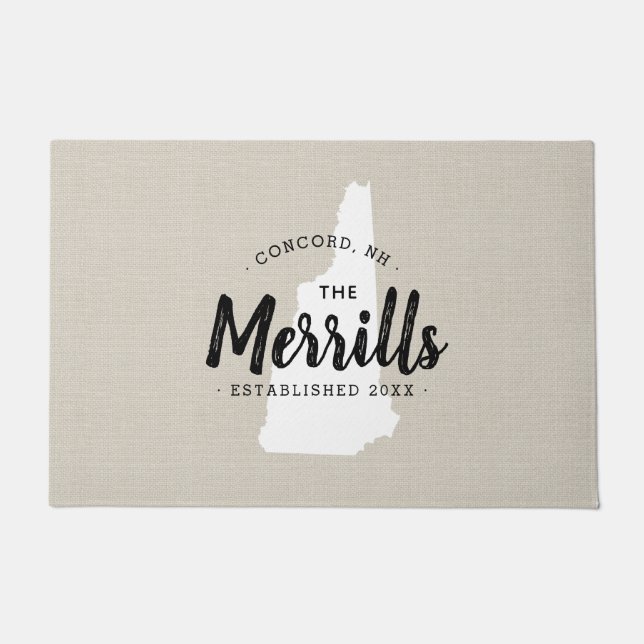 New Hampshire Family Monogram Staat Doormat Fußmatte (Vorderseite)