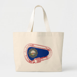 New Hampshire Flag Klettersteig Carabiner Jumbo Stoffbeutel