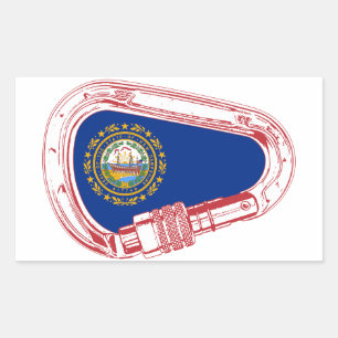 New Hampshire Flag Klettersteig Carabiner Rechteckiger Aufkleber
