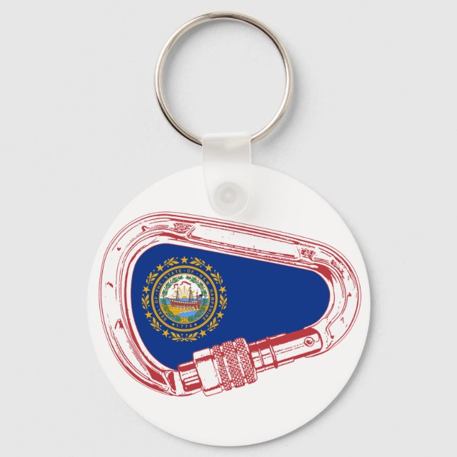 New Hampshire Flag Klettersteig Carabiner Schlüsselanhänger (Vorderseite)