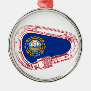 New Hampshire Flag Klettersteig Carabiner Silbernes Ornament