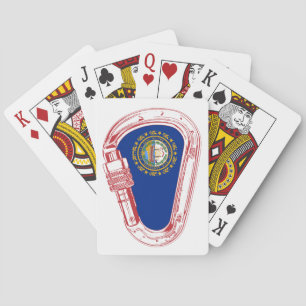 New Hampshire Flag Klettersteig Carabiner Spielkarten