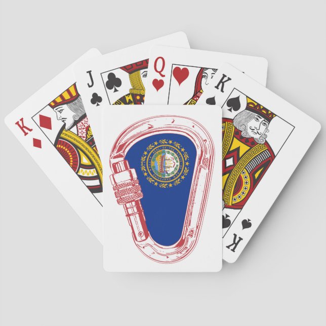 New Hampshire Flag Klettersteig Carabiner Spielkarten (Rückseite)