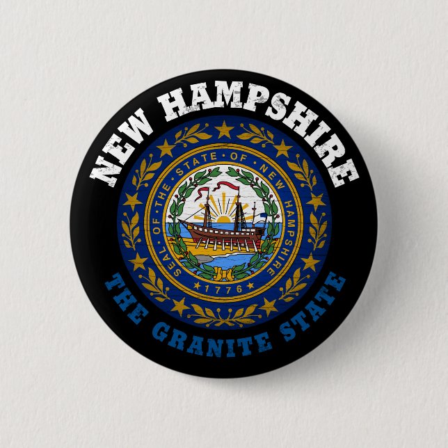 NEW HAMPSHIRE GRANITE STAAT FLAG BUTTON (Vorderseite)