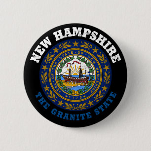 NEW HAMPSHIRE GRANITE STAAT FLAG BUTTON