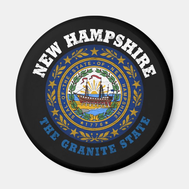 NEW HAMPSHIRE GRANITE STATE FLAG MAGNET (Vorne)