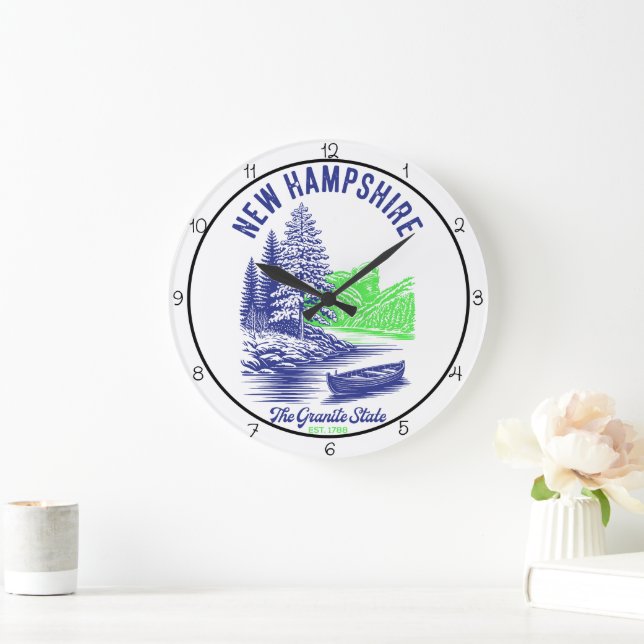 New Hampshire Granitstaat Große Wanduhr (Zuhause)