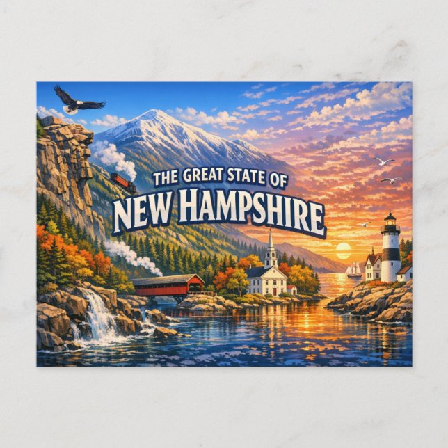 New Hampshire Grüße Postkarte  (Vorderseite)
