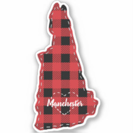 New Hampshire Heimat Staat Kariert Weihnachten Aufkleber