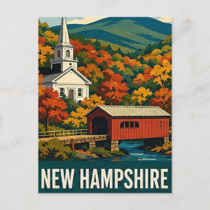 🍂 New Hampshire Herbst Dorf Escape Postkarte