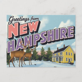 New-Hampshire-Hirsche-Winterlandschaft Postkarte
