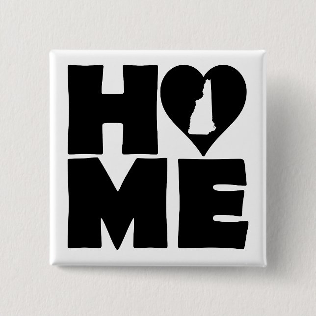 New Hampshire Home Heart State Button Badge Pin (Vorderseite)
