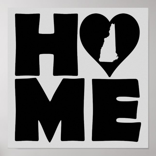 New Hampshire Home Heart State Poster Sign (Vorne)