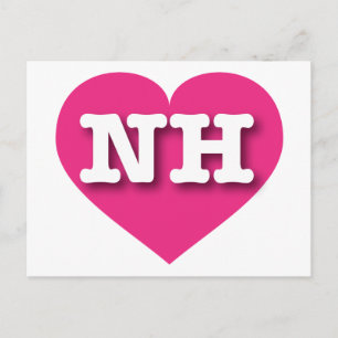 New Hampshire Hot Pink Heart - I Liebe NH Postkarte