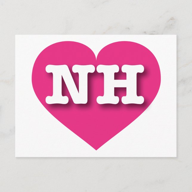 New Hampshire Hot Pink Heart - I Liebe NH Postkarte (Vorderseite)