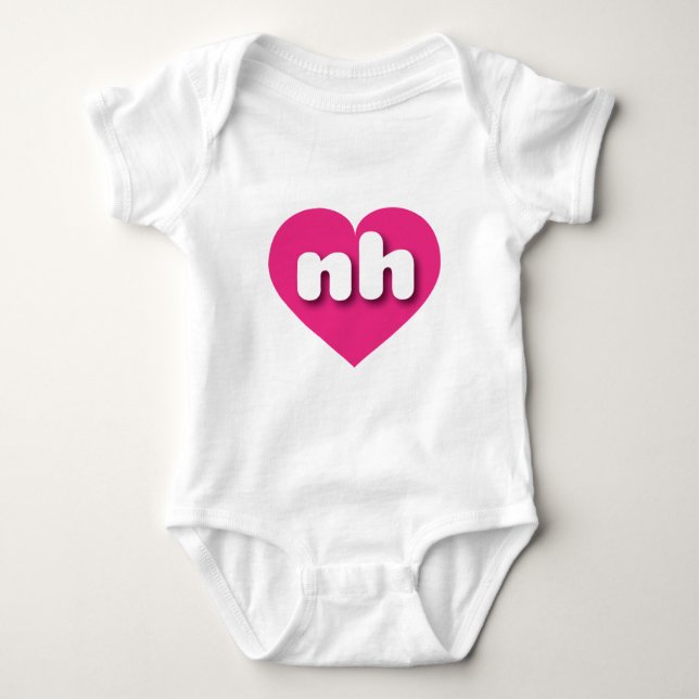 New Hampshire hot pink heart - I Liebe ni Baby Strampler (Vorderseite)