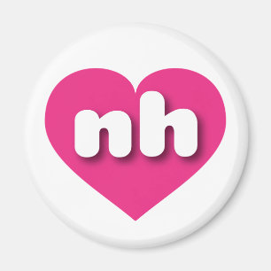 New Hampshire hot pink heart - I Liebe ni Magnet