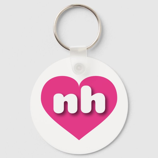 New Hampshire hot pink heart - I Liebe ni Schlüsselanhänger (Vorderseite)