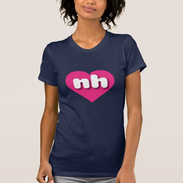 New Hampshire hot pink heart - I Liebe ni T-Shirt (Vorderseite)