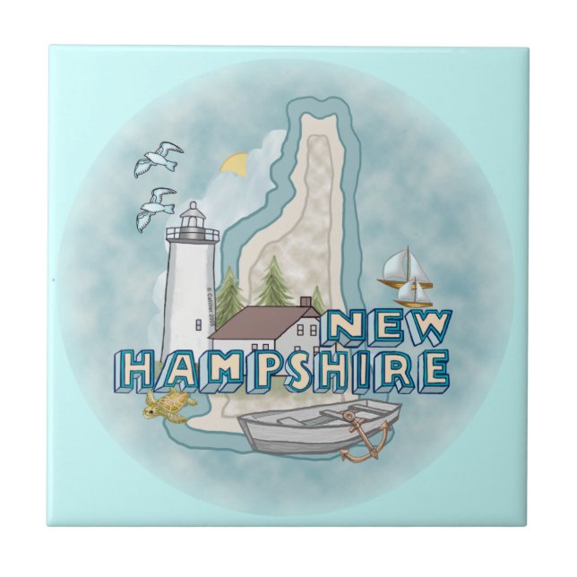 New Hampshire Lighthouse Fliese (Vorderseite)