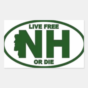 New Hampshire Live Fee oder Die Rechteckiger Aufkleber