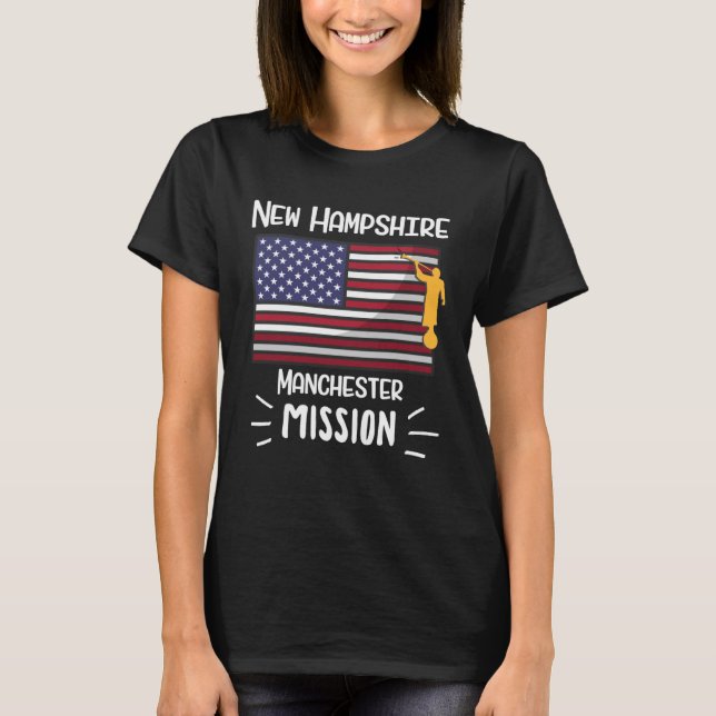 New Hampshire Manchester Mormon LDS Mission Missio T-Shirt (Vorderseite)