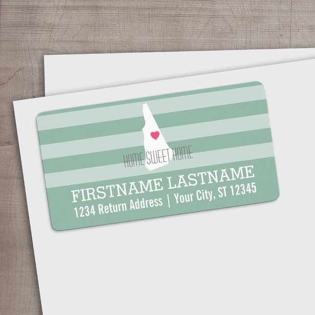 New Hampshire Map Zuhause Staat Liebe - Benutzerde Adressaufkleber (Custom Address Label)
