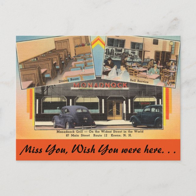 New Hampshire, Monadnock Grill, Keene Postkarte (Vorderseite)