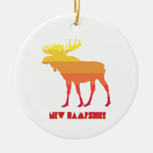 New Hampshire Moose Keramik Ornament