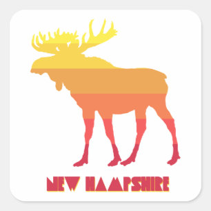 New Hampshire Moose Quadratischer Aufkleber