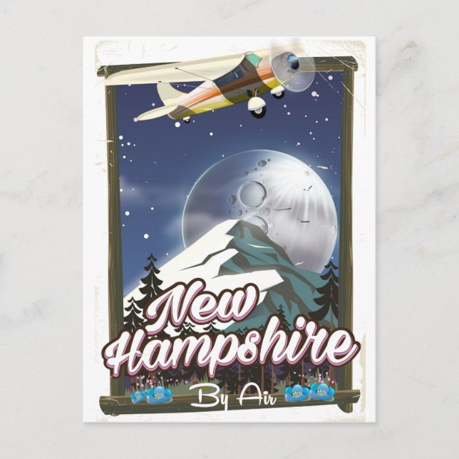 New Hampshire, Mount Washington Reiseplakat Postkarte (Vorderseite)
