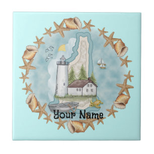 New Hampshire Muscheln Lighthouse Tile Fliese