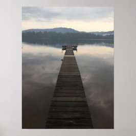 New Hampshire (NH) Misty Lake Scenery Poster