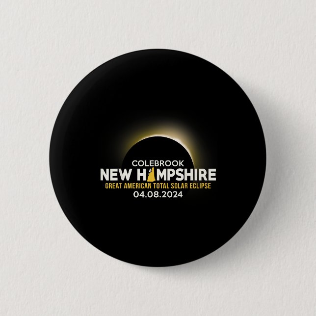 New Hampshire Nh Total Solar Eclipse 2024 Button (Vorderseite)
