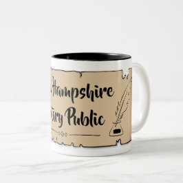 New Hampshire Notary Public Scroll Feather Zweifarbige Tasse