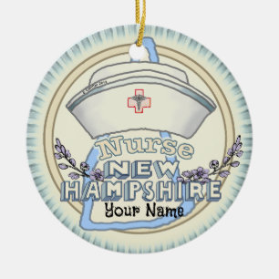 New Hampshire Nurse Keramik Ornament