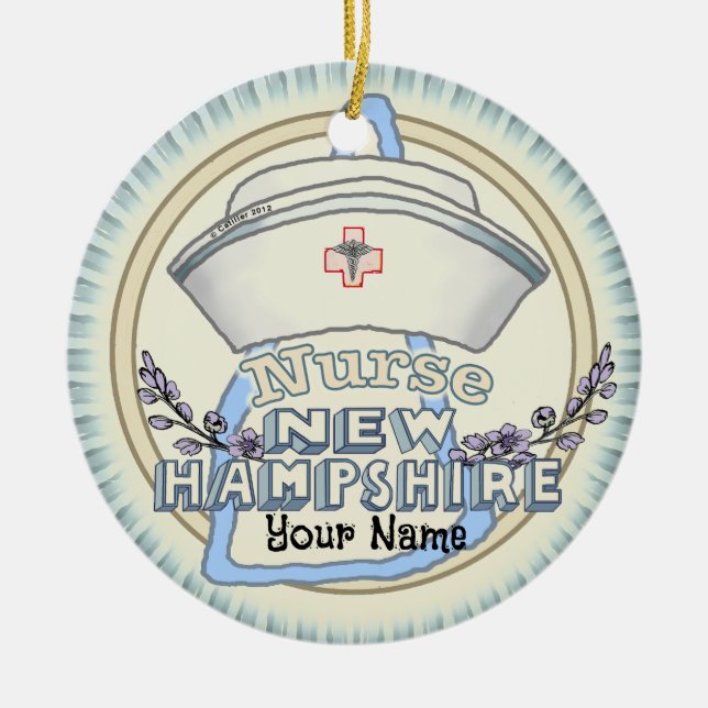 New Hampshire Nurse Keramik Ornament (Vorne)