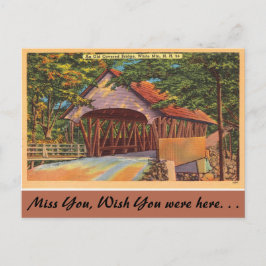 New Hampshire, Old Covered Bridge, White Mountains Postkarte