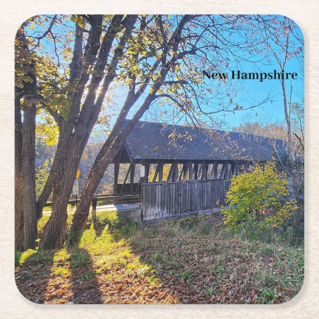 New Hampshire Park Bridge Rechteckiger Pappuntersetzer (Vorderseite)