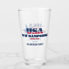 New Hampshire Patriotic Pride Personalisiert Glas