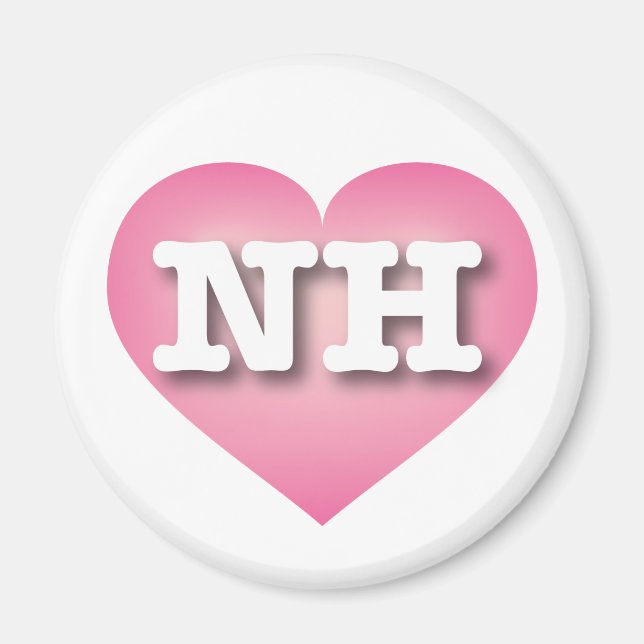 New Hampshire Pink Fade Heart - I Liebe NH Magnet (Vorne)