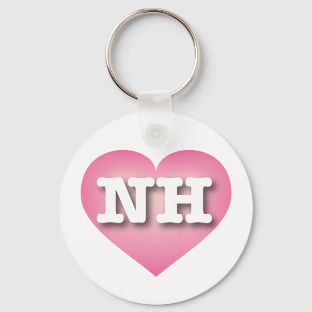 New Hampshire Pink Fade Heart - I Liebe NH Schlüsselanhänger (Vorderseite)