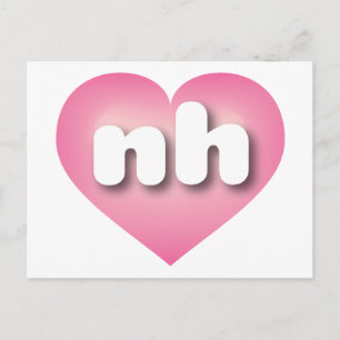 New Hampshire pink fade heart - I Liebe ni Postkarte