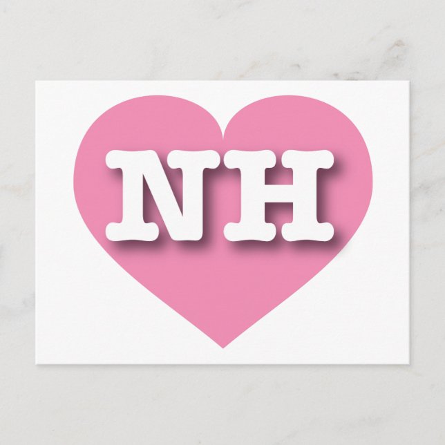 New Hampshire Pink Heart - I Liebe NH Postkarte (Vorderseite)