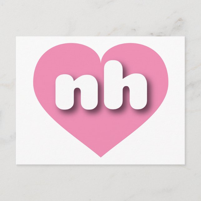 New Hampshire pink heart - I Liebe ni Postkarte (Vorderseite)